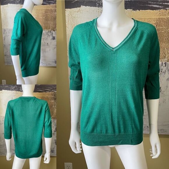 Mexx Green 1/2 Sleeve V-Neck Sweater - Picture 1 of 4